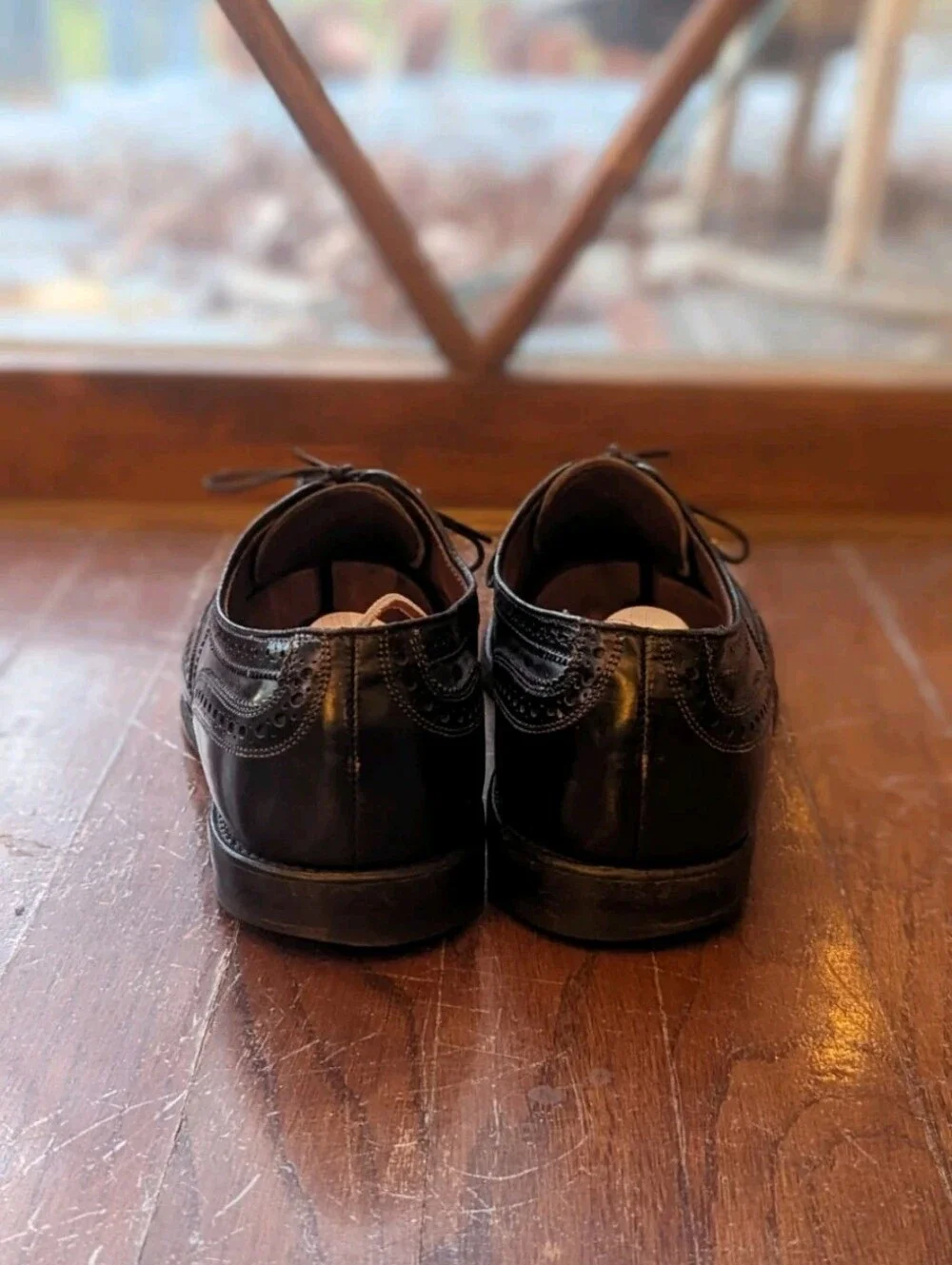 Allen Edmonds McAllister Oxford Wingtip Shoes Men's 10.5 B Black Leather